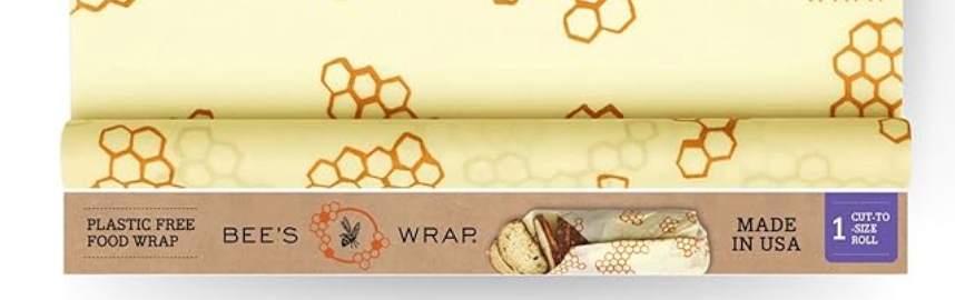 Bee's Wrap bee wax reusable food storage wrap for lunch box meals. 