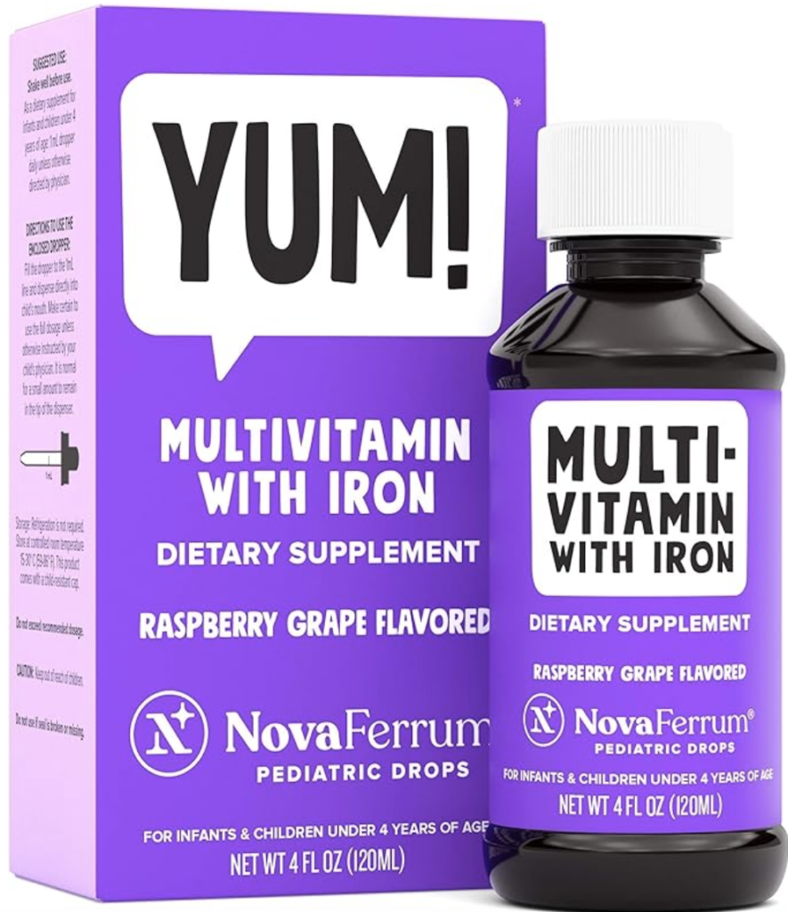 YUM kids under 4 multivitamins with iron